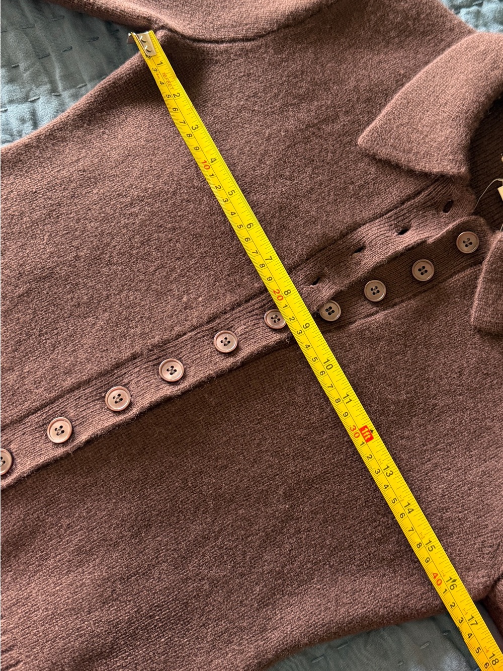J.Crew Milano-Stitch Cinched-Waist Cardigan Lambswool Brown XS NWT - Picture 10 of 10